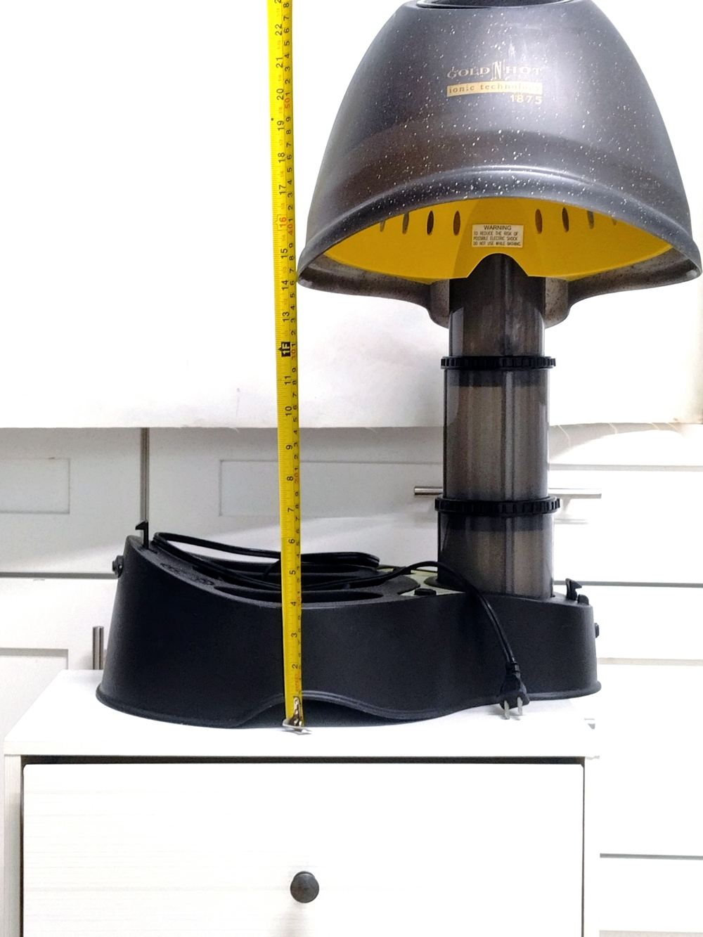 Gold N Hot Vintage Salon Hair Dryer Hood - Black with Yellow Interior